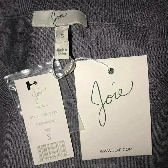 Joie Kelsea Gray Cashmere Blend Pullover Top Blouse Size S - Picture 7 of 8